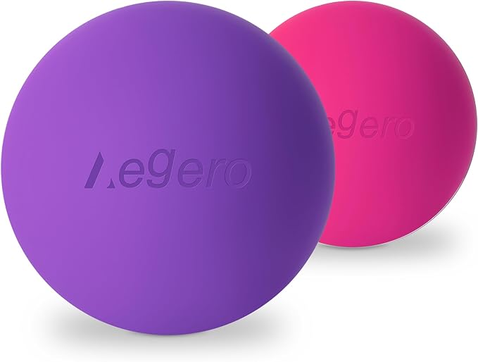 Massage Lacrosse Balls for Myofascial Release,Yoga Deep Tissue Massage,Trigger Point Therapy and Foot Plantar Fasciitis,Muscle Soreness Massager Ball (2Pack, Rose Red and Purple)