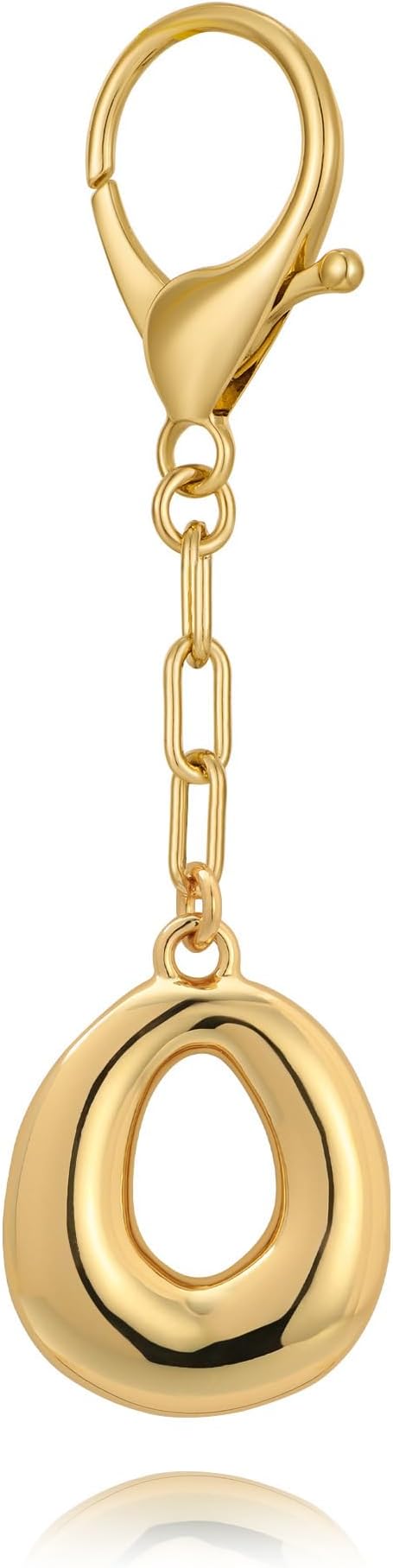 WOWORAMA Initial Letter Keychain for Women Chunky Gold Bubble Letter Bag Charm Purse Charm Personalized Keyrings Accessories