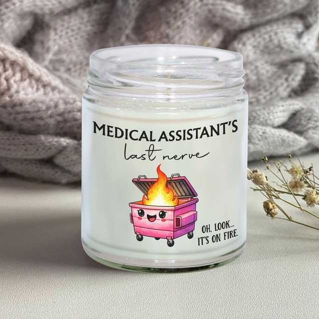 Medical Assistant Candle 9oz - Soy Wax Vanilla Scented Clean Burning, Medical Assistant Gifts for Women, MA Week Appreciation Gift Ideas