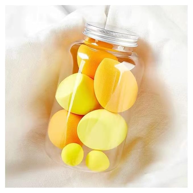 7PCS Makeup Sponges Set, Beauty Sponge Blenders and Storage Bottle for Blending Foundation, Cream and Powder