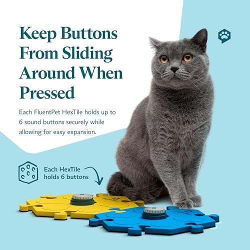 FluentPet Tester Kit - Set of 2 Dog Talking Buttons & HexTiles - Customizable Cat & Dog Training Buttons for Communication - Batteries Included - Pet Buttons Gift Set
