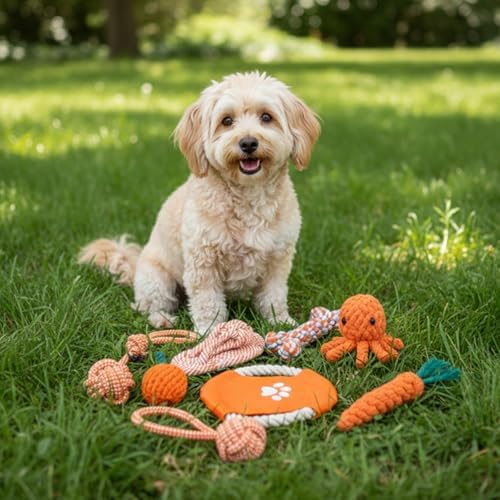 Dog Rope Toy, 8 Pack Cotton Rope Toys for Dogs, Puppy Chew Toys for Teething & Boredom Relief, Tug of War Dog Toy for Small Breed Puppies, Gifts for Dogs