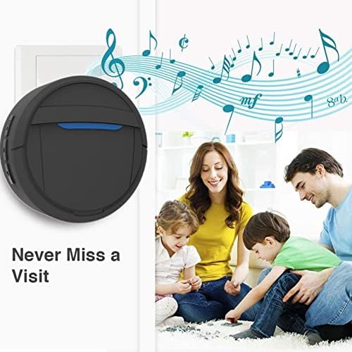 GOWENIC Home Wireless Ding Dong Doorbell, Smart Sensor Pet Door Bell, 110-260V Portable Wireless Doorbell for Office (ABS)