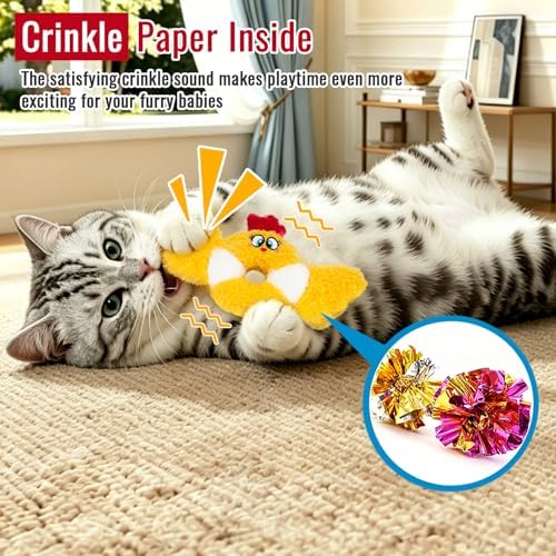 Retro Shaw Cat Toys Birds Catnip Chew Toys for Indoor Cats Kittens 3 Pack