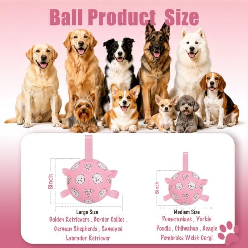Dog Soccer Ball with Straps, 6 Inch Jolly Ball for Medium Dogs