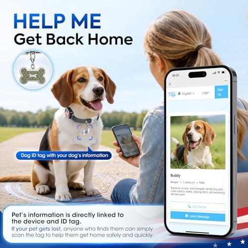 Smart Dog GPS Tracker, Complimentary 12-Month Subscription, Live Pet Tracker with Virtual Fence, Dog Tracker for Dogs with Health & Behavior Monitoring, Escape Alerts, with Virtual Fence, Black