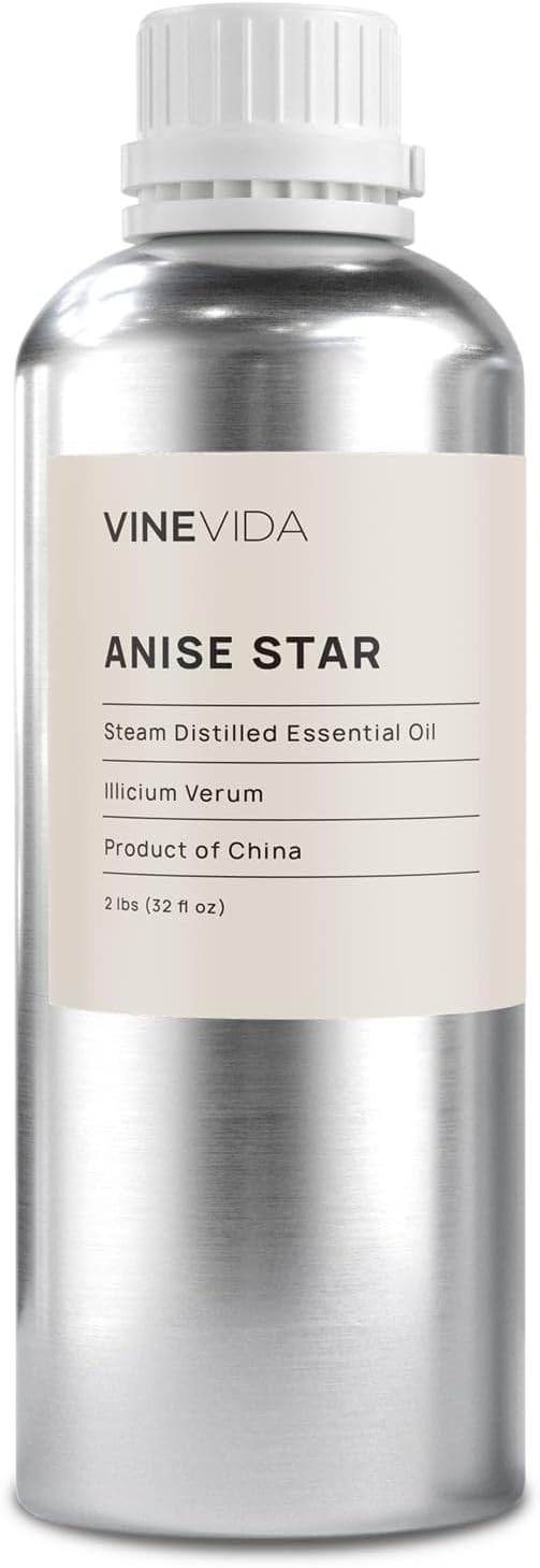 VINEVIDA Anise Star Essential Oil 32 oz - Undiluted for Candlemaking and Soap Making - DIY Candle Scents - Bulk Oil