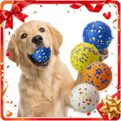 Dog Ball Toys Dog Tennis Ball for Aggressive Chewers Indestructible Bouncy Lightweight Water Toy Fetch Ball for Large Medium and Small Dog
