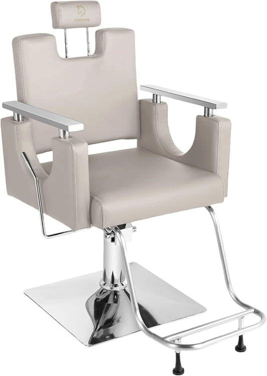 Heavy Duty Barber Chair, 360° Swivel Reclining Salon Chair for Hair Stylist, Height Adjustable Hydraulic Hairdressing Chair with Footrest for Barber Shop, Beauty Salon, Hairdressers