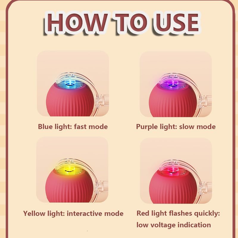 Interactive Cat Toys Balls,Automatic Moving Cat Balls, Cat Toys for Bored Indoor Cats(3 pcs)