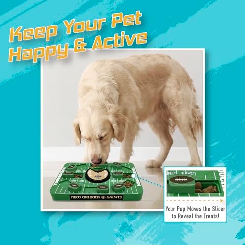 Pets First NFL NEW Orleans Saints Large Puzzle Toy, Dog Puzzle Treat Toy, New Large Size, Interactive Dog Treat Toy, Dog Slow Feeding Toy