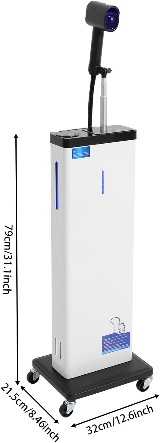 Multifunctional Hair Salon Nano Hair Steamer, 3-in-1 Professional Nanoscale Spray for Hair Care Hair Repair, 1300W Vertical Hairs Salon Nano Steamer with Bottom Wheels and Smart Touch Control