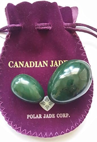 2-PCS Undrilled Nephrite Jade Stone Eggs Set – Medium & Small Sizes (43 × 30 mm & 35 × 25 mm) | 100% Natural Jade, Hand-Polished with Certificates & Velvet Pouches | Polar Jade