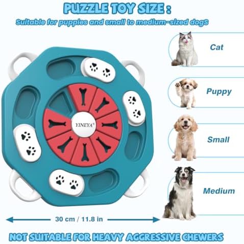 YINEYA Dog Puzzle Toy, Enrichment Toys for Dogs Training IQ & Treat Brain Games, Dog Toys to Keep Them Busy, Mental Stimulation for Dogs, Puppy Toy for Treat Dispensing, Puzzle for Small, Medium, Cats