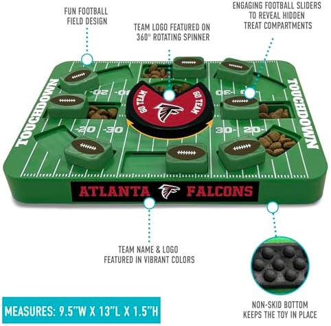 Pets First NFL Atlanta Falcons Large Puzzle Toy, New Size, Interactive Dog Treat & Slow Feeding Toy