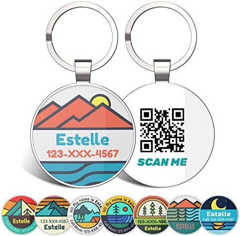 Smart Dog ID Tags, Personalized Pet ID Tags with QR Code, Free Online&Scan QR Receive Instant Location Alert Email