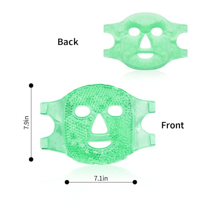 Cold Face Eye Masks Ice Face Mask Hot Cold Compress for Dark Circles, Puffiness, Migraines, Headache, Stress, Redness, Cooling Masks for Women Man, Skin Care, Reusable