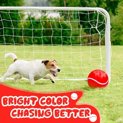 Banfeng Giant 8" Tennis Ball - Big Pet Toys, Interactive Dog Toy for Small to Large Dogs (Red, Medium)