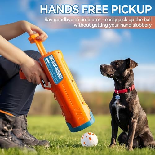 ALL FOR PAWS Dog Ball Launcher, Dog Ball Blaster with 3 ETPU Balls, Interactive Thrower for Medium to Large Dogs, Play Fetch Toy for Dogs for Outdoor Exercise