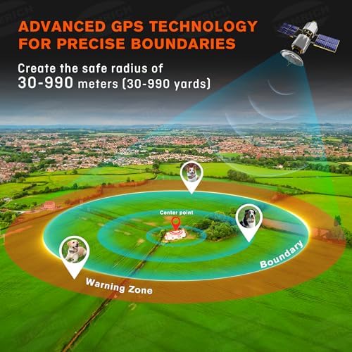 2 in1 Wireless Dog Fence System, 3 Modes, IPX7, GPS Collar with Remote