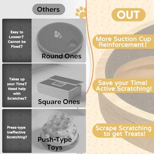 Dog Nail Scratch Board with Treat Box, Adjustable Dog Nail File Board with Built-in Snack Reward System & Slow Feeder, Dogs Scratching Board for Dogs Claw Care, Activity Pad for All Breeds-Black