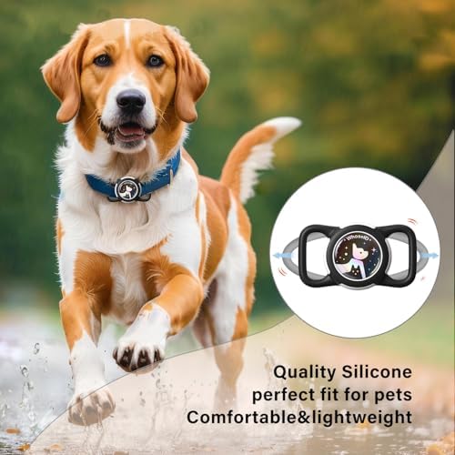 Waterproof AirTag Holder for Dog Collar, Soft Slide-On Dog AirTag Holder | Full-Body Protection, No-Dangle Fit, Ultra-Durable, Lightweight, Tool-Free Installation, Fits Dog & Cat Collars