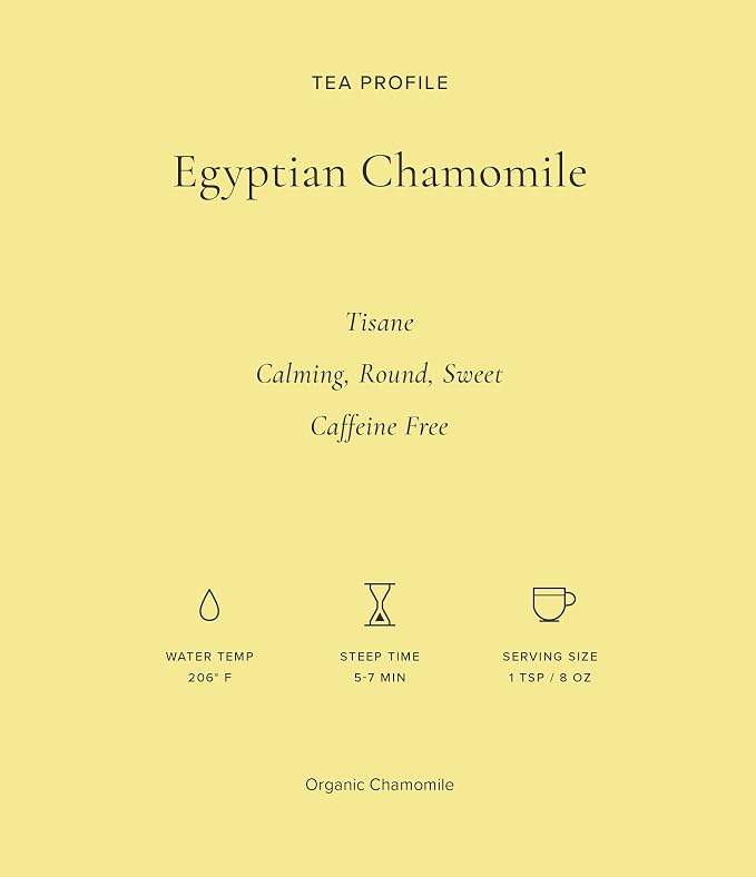 Art of Tea Egyptian Chamomile Tea, Organic 1oz Tin Loose Leaf Herbal Tea, Caffeine Free Whole Chamomile Flowers, Premium Floral Herbal Tea