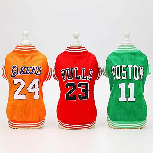 Dog Clothes Basketball Mesh Breathable T-Shirt,Pet Clothes Puppy Sportswear Spring/Summer Fashion Dog Shirt. (Green, Small)