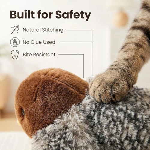 FurSo Interactive Cat Toys for Indoor Cats, Remote Control Flapping Bird Toy (Not Flying), Rechargeable Type C-USB Plush, Lifelike Chirping Sounds & Motion Sensor, Feline Exercise & Mental Stimulation