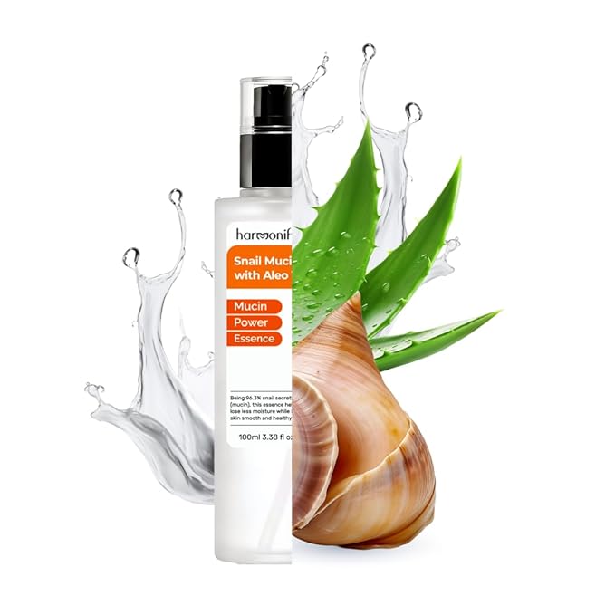 Snail Mucin Serum for Face with Aloe Vera, 96,3% Snail Secretion Filtrate Repairing Essence, Korean Skin Care Hydrating Facial Serum, Personal & Skin Care, 3.38 fl.oz