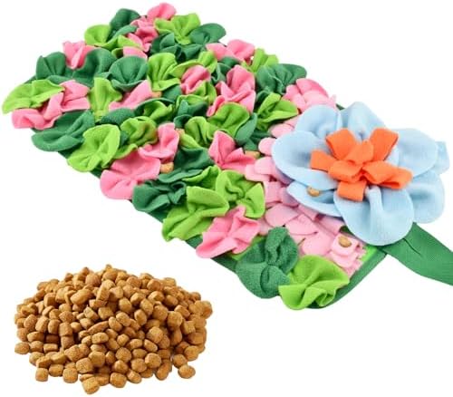 Rabbit Foraging Mat, 18"x10" Snuffle Feeding Mat for Rabbits Guinea Pigs Chinchillas, Pet Feed Game Slow Eat for Small Animals Interactive Puzzle Feed Mat, Washable,Fun Design
