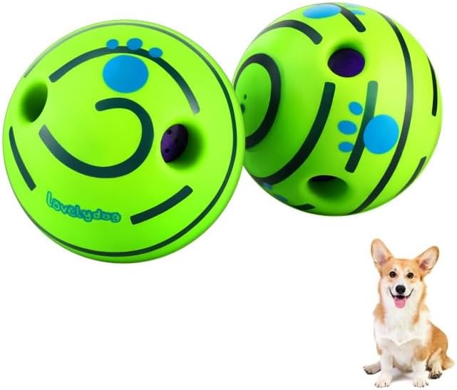 Wobble Giggle Ball for Dogs Durable Interactive Dog Toys for Small Medium Large Dogs (Green, L/4.33 inch)