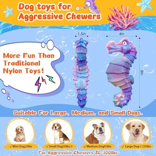 Jeefome Squeaky Dog Chew Toys for Aggressive Chewers