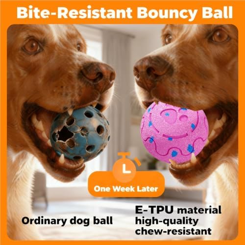 Interactive Dog Ball Toy, Automatic Moving & Rolling Dog Toy Motion Activated Smart Dog Toy Ball for M/L Dogs, USB Rechargeable, E-TPU Pet Toy for Indoor & Outdoor Dogs (Pink)