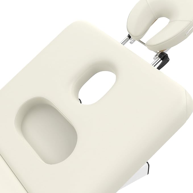 Electric Massage Bed with Adjustable Height and Backrest, Electric Massage Table for Treatment, Physical Therapy and Spa Facial Bed, 2 Motor, Hydraulic Equipment, Remote Control, 32 W x 75 L, White