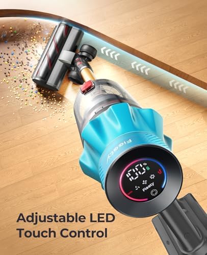 Cordless Vacuum Cleaner 650W 55Kpa 70 Mins(Eco), Stick Vacuum Cleaners | Rechargeable, 3.3Ft Hose, Sofa Brush, TouchScreen, AUTO-Mode, Wall Mount Charging, Vacuum for Home /Floors/Carpets/Pet Hair