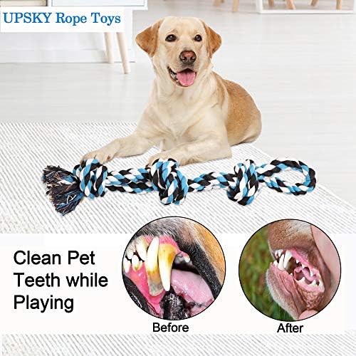 UPSKY 2 Pack Dog Rope Toys, Heavy Duty Dog Chew Toy for Aggressive Chewers