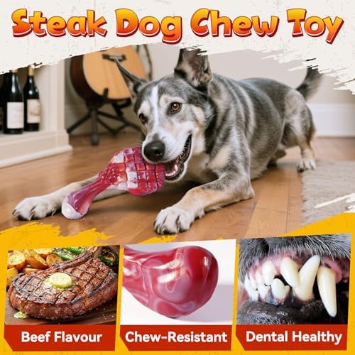 KIPRITII 4-Toy Variety Dog Toys for Aggressive Chewers, Medium-Large Dogs