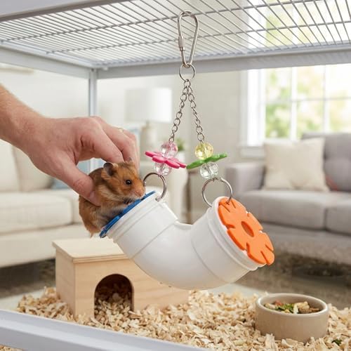 Rat Toys for Pet Rats, Rat Enrichment Toys, Interactive Plastic Activity Toys for Small Animals, Chewable Exercise Accessories for Rodent Cages