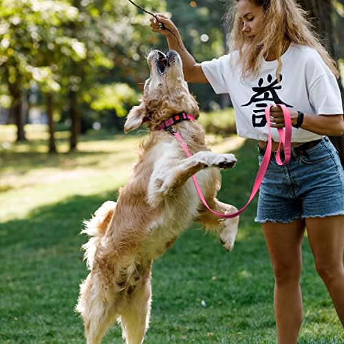 Reflective Dog Collar, Quick-Release Buckle (Pink, 14-18 Inch)