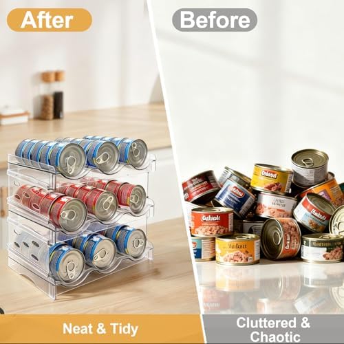 Cat Food Can Organizer 3-Tier Hold 54 Cans 3.5oz Transparent Cat Can Rack