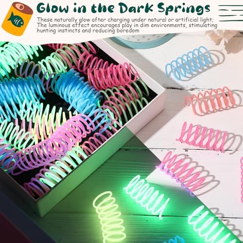 Sosation 200 Pcs Glow in The Dark Springs Cat Toys Kittens