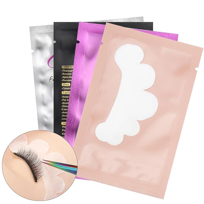 100 Pairs Eye Under Gel Pads Eyelash Extensions Patches,Lash Extension Lint Free Under Hydrogel Eye Mask Pads Beauty Tools (Black)