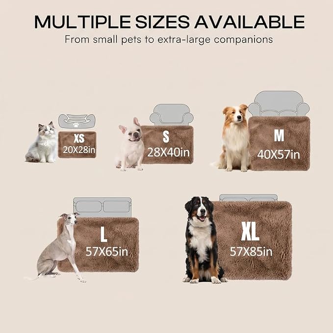Dog Blanket Waterproof Fluffy Faux Fur Blanket Pet Blankets Liquid Pee Proof Throw Blanket for Couches Beds Sofa Reversible Furniture Protector Cover Cozy Washable 40"x28" Brown