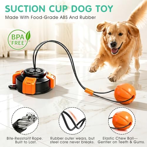 Fuufome Suction Cup Dog Toys for Medium Large Aggressive Chewers