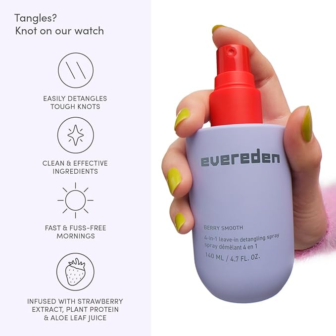 Evereden Kids Detangler Spray: 4-in-1 Leave-In Hair Spray | Detangle, Moisturize, & Protect | Easily Tackle Even the Toughest Knots | Clean & Vegan All types of Hair Product for Kids