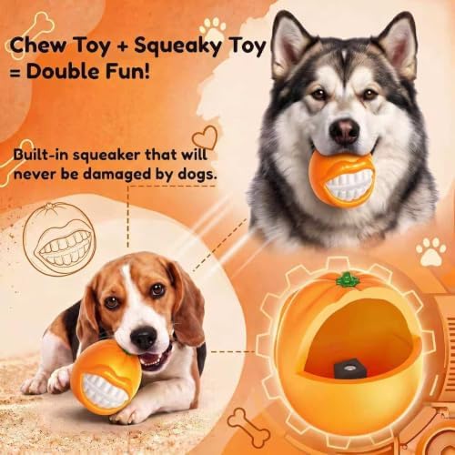 Squeaky Dog Chew Toys, Interactive Tough Indestructible Dog Toys for Aggressive Chewers, Medium to Large Dogs, Indoor & Outdoor Use