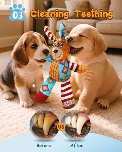 Swooflia Crinkle Dog Toy - Plush Squeaky Toys for Puppies,Treat Boredom for Small Dogs,Interactive Stimulating Puppy Toy to Keep Them Busy