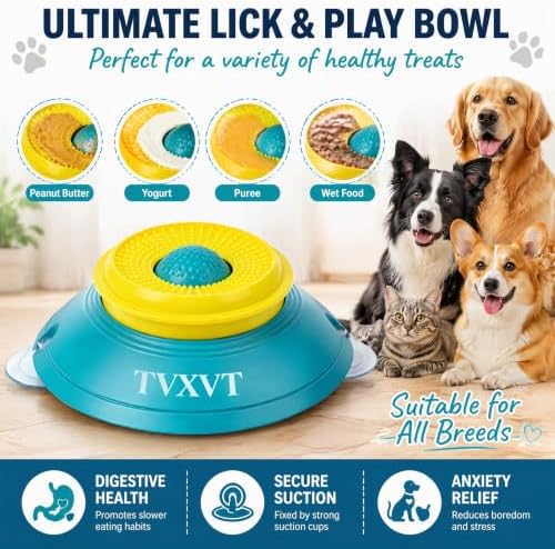 Rolling Lick Feeder Ball Bowl with Suction Cups Anti Slip Slow Feeder Interactive Puzzle Enrichment Toy for Dogs Cats Suitable for Wet Food Yogurt Bone Broth Nutrient Liquid (Green)