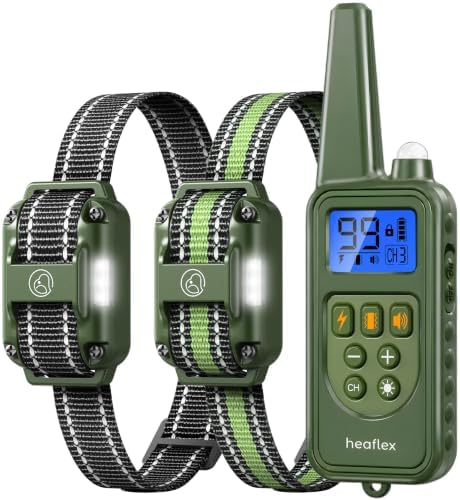 Dog Shock Collar, 4-Mode Beep/Vibe/Shock/Light, IPX8, 3300FT